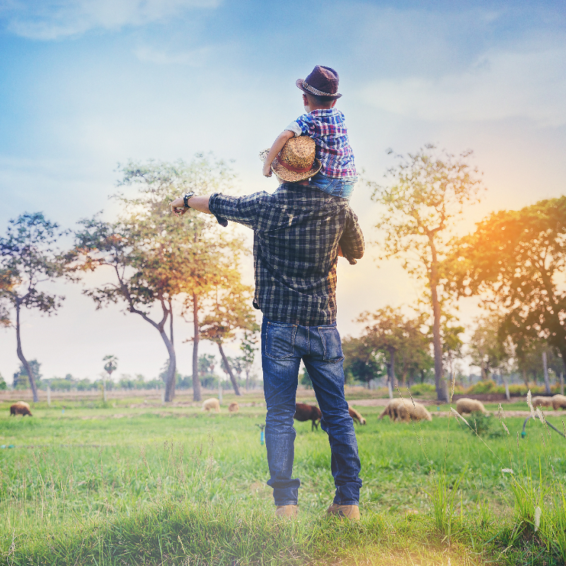young farmer with child