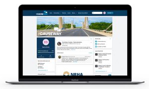 Screen mockup of MRHA's Causeway community platform